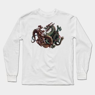 Dragons Fighting in Rings Long Sleeve T-Shirt